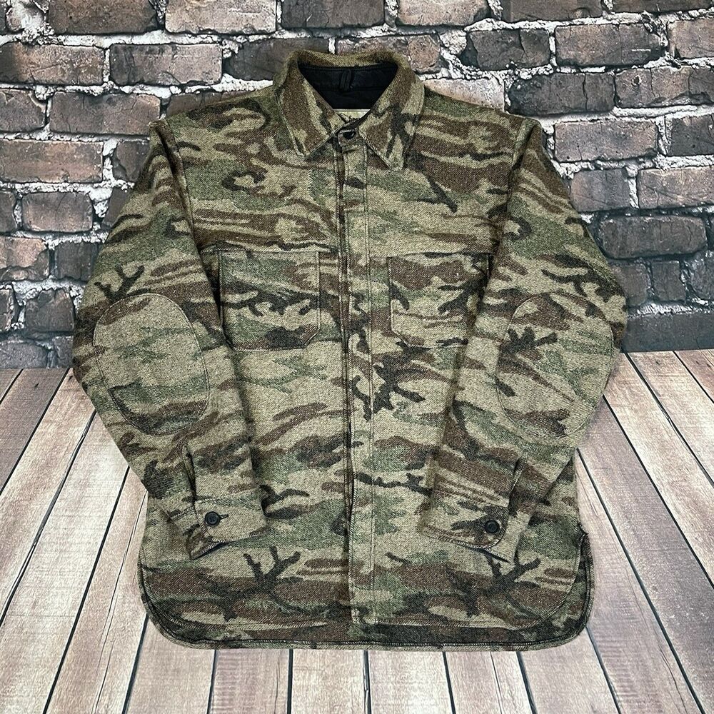 Vintage King Of The Mountain Omnitherm Camo Wool Bushman Jacket Size Large L